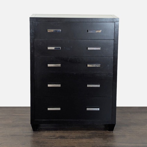 Used Pottery Barn Modern Black 5-Drawer Dresser for sale on AptDeco