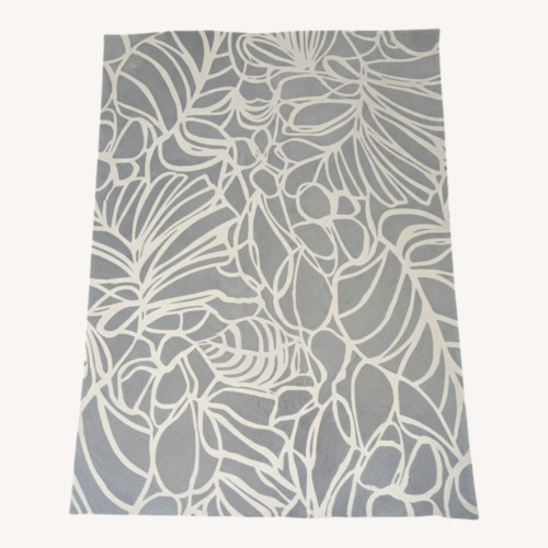 Used West Elm Tapis Modern Gray and White Abstract Area Rug 9' x 12' for sale on AptDeco