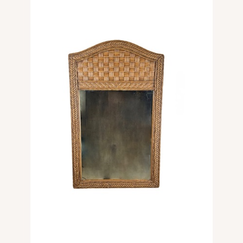 Used Vintage Arched Wicker Wall Mirror for sale on AptDeco