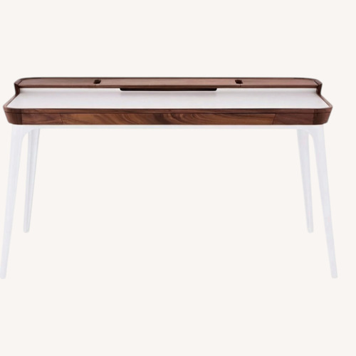Used Herman Miller Airia Modern Walnut and White Desk for sale on AptDeco