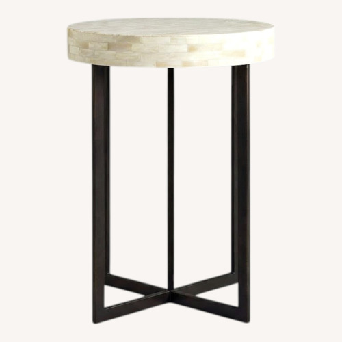 Used West Elm Bone Side Table on Iron Base for sale on AptDeco