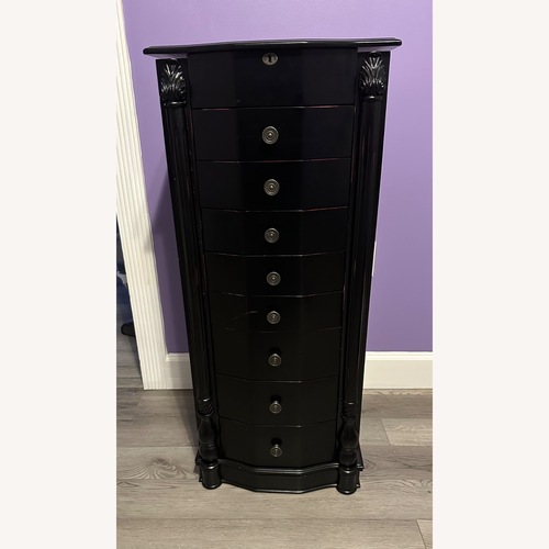 Used Hives and Honey Black Wood Jewelry Armoire for sale on AptDeco