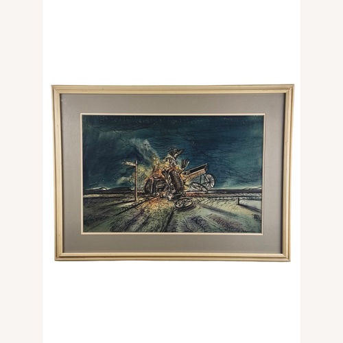 Used Signed Surrealist Carriage Crash Artwork for sale on AptDeco