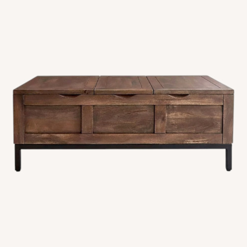 Used Crate & Barrel Wood Coffee Table w Storage for sale on AptDeco
