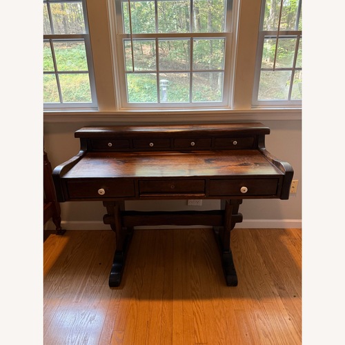 Used Vintage/Antique Finds Dark Brown Wood Desk for sale on AptDeco