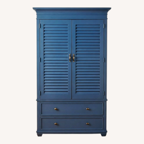 Used Ethan Allen Blue Wood Armoire for sale on AptDeco
