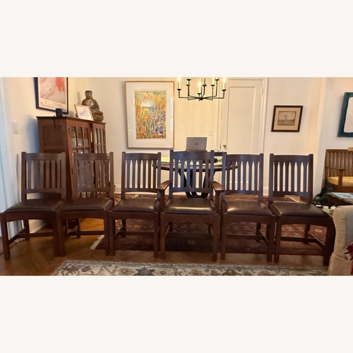 Used Stickley Audi & Co Dark Brown Wood Dining Chairs for sale on AptDeco