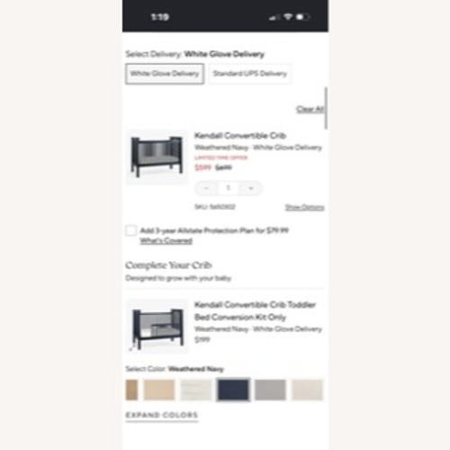 Used Pottery Barn Crib & Conversion Toddler Bed for sale on AptDeco