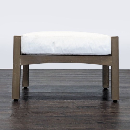 Used West Elm Outdoor Wooden Patio Ottoman for sale on AptDeco