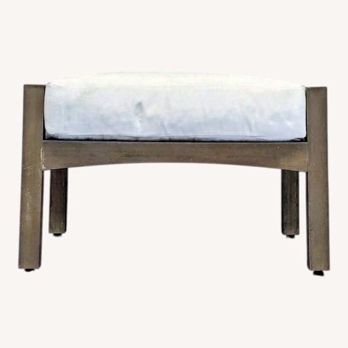Used West Elm Outdoor Wooden Patio Ottoman for sale on AptDeco