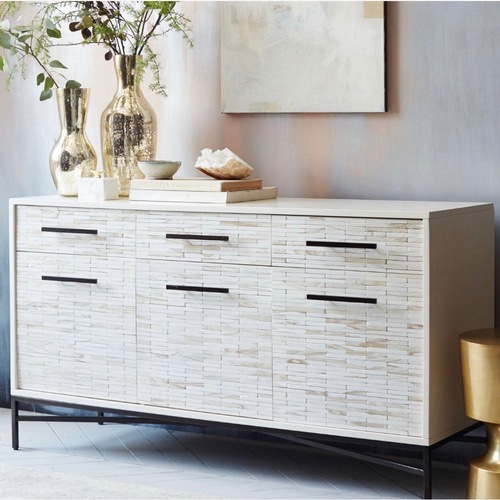 Used West Elm Wood Tiled Buffet for sale on AptDeco