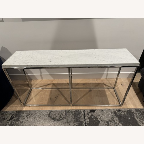Used Restoration Hardware Nicholas White Marble Console Table for sale on AptDeco