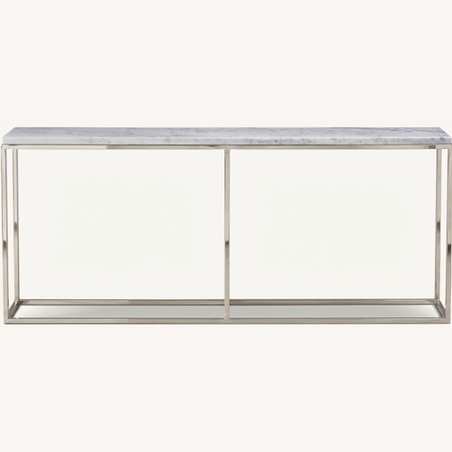 Used Restoration Hardware Nicholas White Marble Console Table for sale on AptDeco