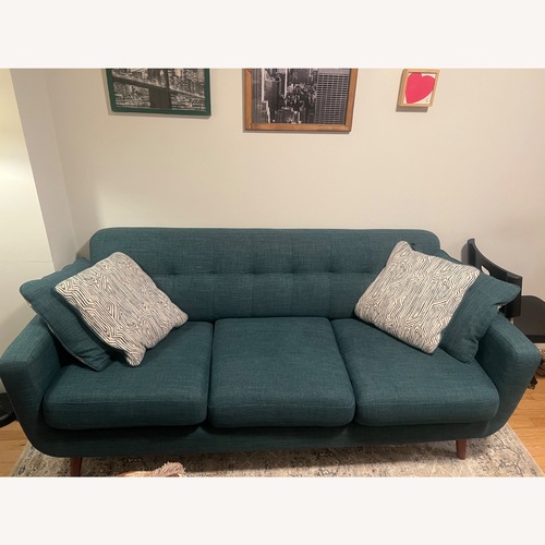 Used Bob's Discount 65” Teal Loveseat for sale on AptDeco