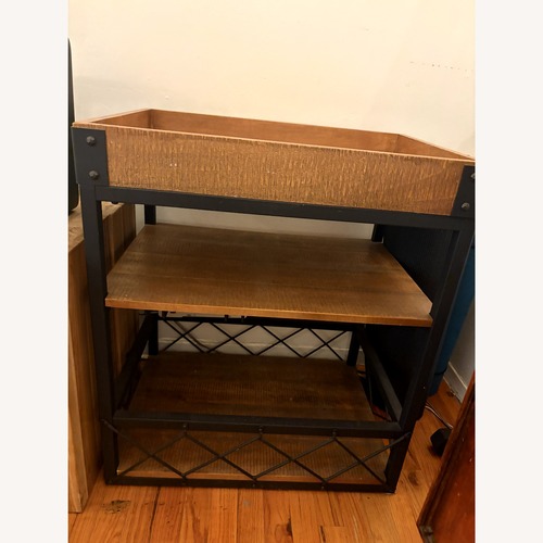 Used Dark Brown Wood Bar Cart for sale on AptDeco