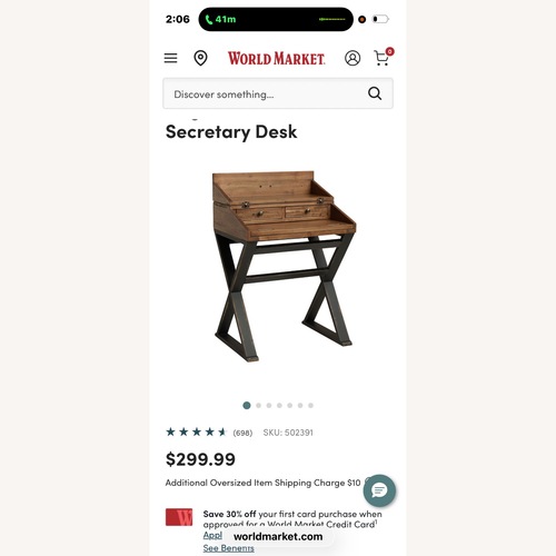 Used World Market Secretary Desk for sale on AptDeco