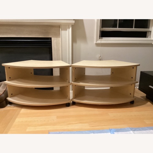 Used Light Brown Wood Media Storage for sale on AptDeco