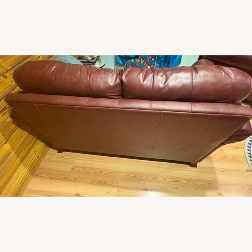 Used Leather Italia USA Dark Brown Leather Loveseat  for sale on AptDeco