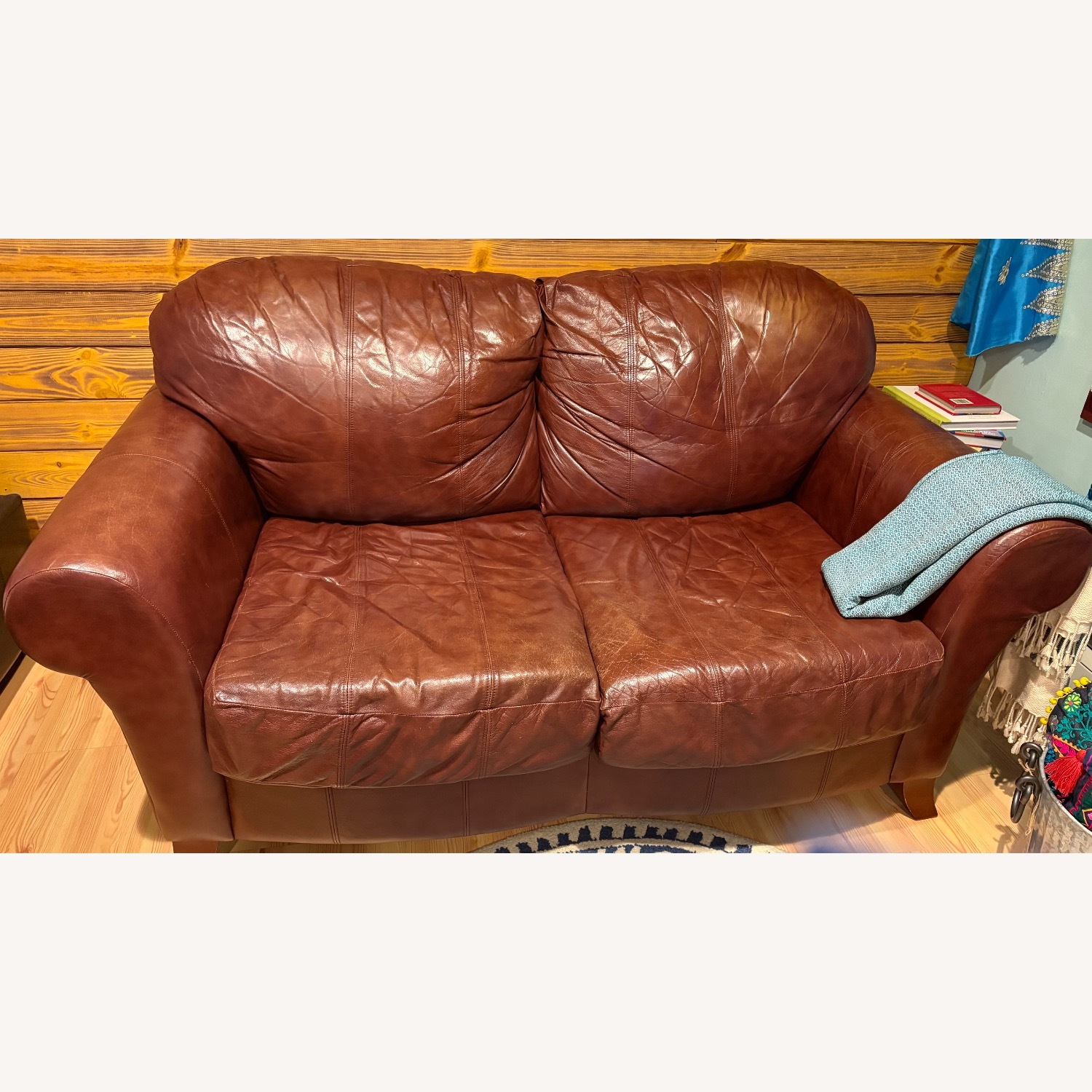 Leather Italia USA Dark Brown Leather Loveseat - image-3