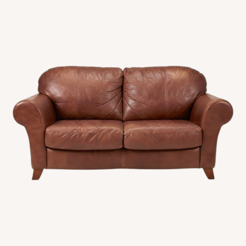 Used Leather Italia USA Dark Brown Leather Loveseat  for sale on AptDeco