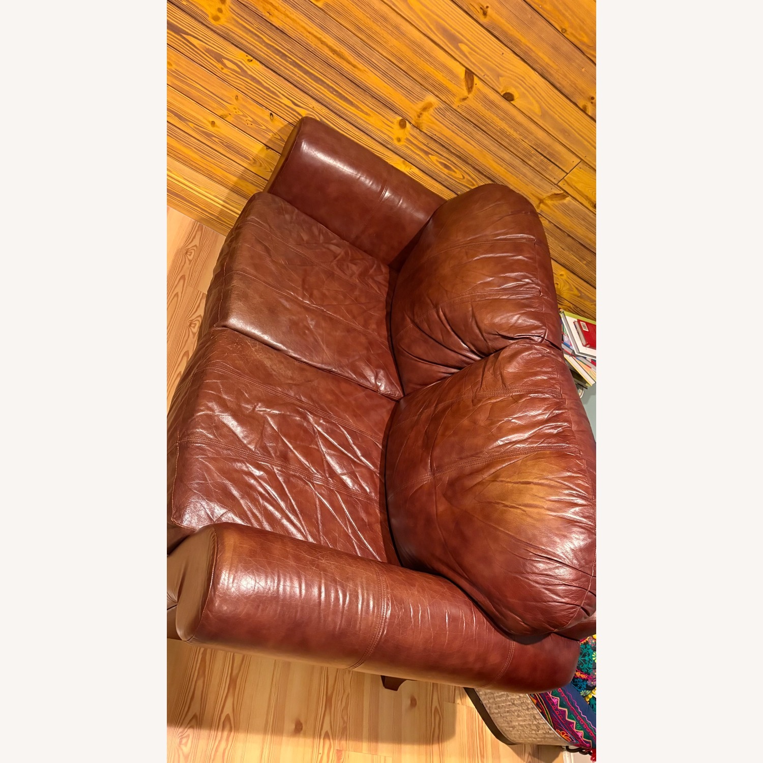 Leather Italia USA Dark Brown Leather Loveseat - image-4