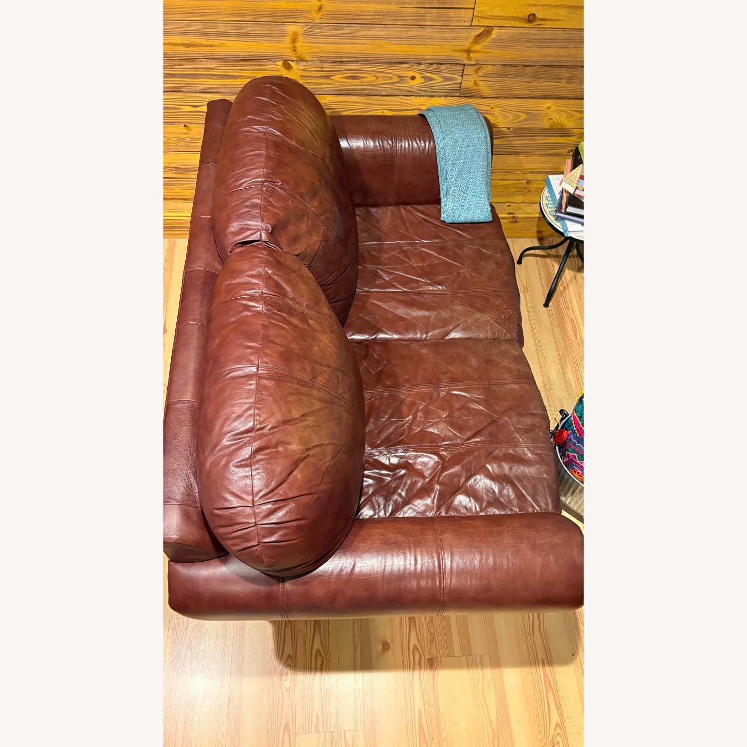 Leather Italia USA Dark Brown Leather Loveseat - image-2