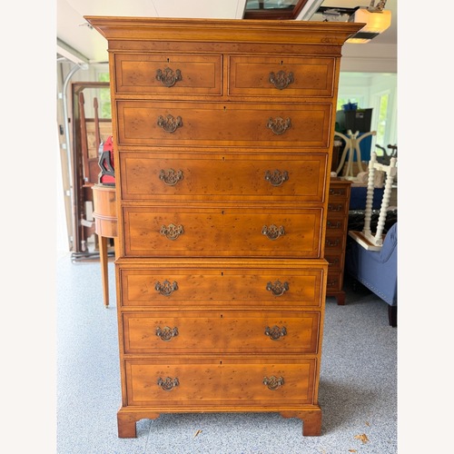 Used Burl Wood Chest-on-Chest (Tallboy Dresser) for sale on AptDeco