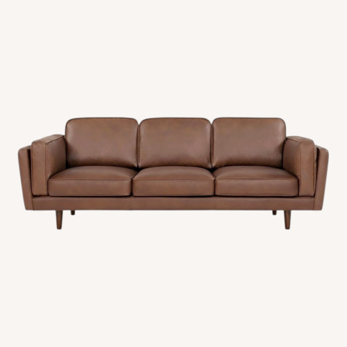 Used Dark Brown Leather 3+ Seater Sofa for sale on AptDeco