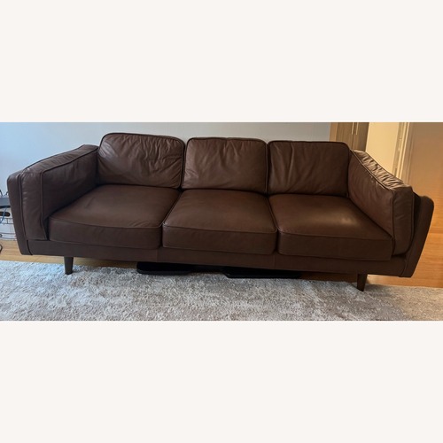 Used Dark Brown Leather 3+ Seater Sofa for sale on AptDeco