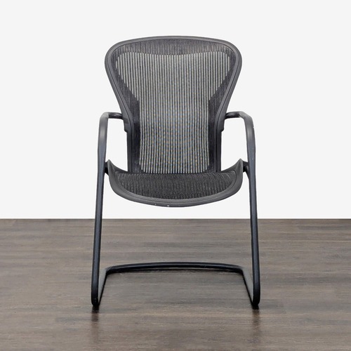 Used Herman Miller Aeron Black Mesh Cantilever Guest Chair for sale on AptDeco