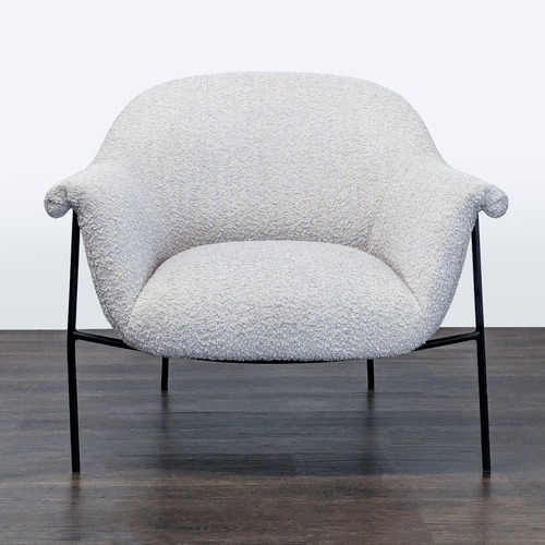 Used Four Hands Modern Lounge Chair with White Boucl for sale on AptDeco
