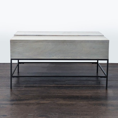 Used West Elm Industrial Solid Wood Storage Pop-Up Table for sale on AptDeco