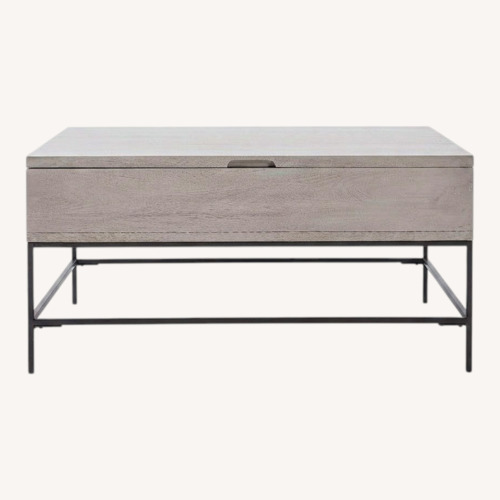 Used West Elm Industrial Solid Wood Storage Pop-Up Table for sale on AptDeco
