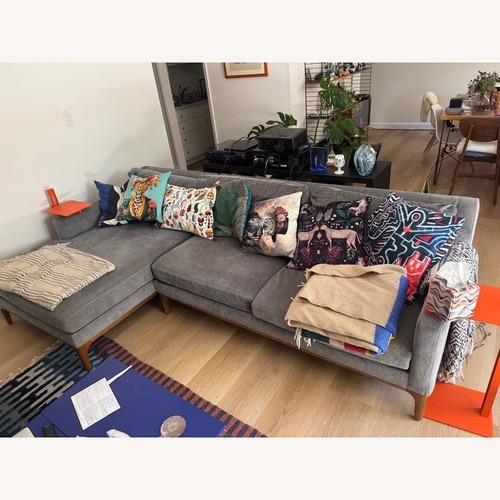 Used West Elm Parker Gray Sectional Sofa with Chaise for sale on AptDeco