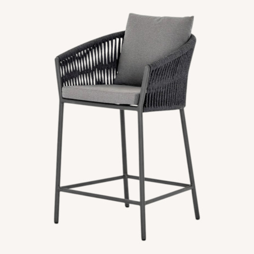 Used Four Hands Porto Charcoal And Bronze Stool for sale on AptDeco