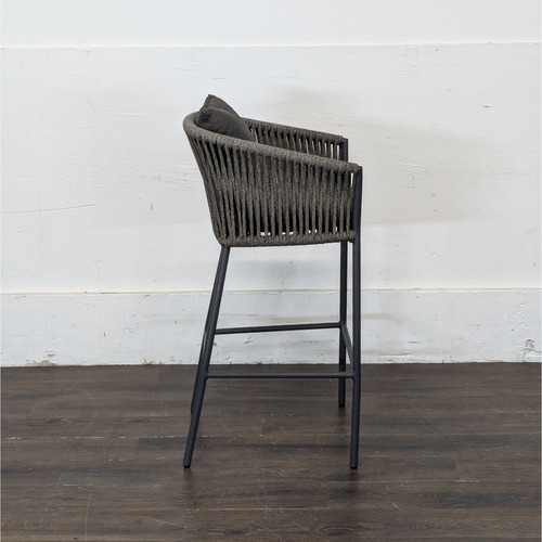 Used Four Hands Porto Charcoal And Bronze Stool for sale on AptDeco