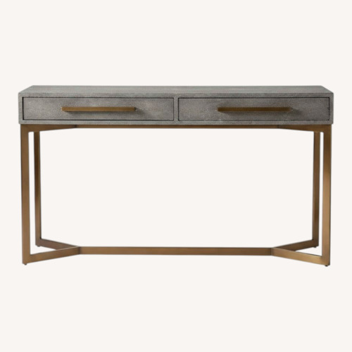 Used Crate & Barrel Faux Shagreen Console Table for sale on AptDeco