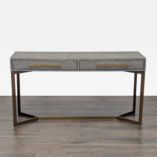 Used Crate & Barrel Faux Shagreen Console Table for sale on AptDeco