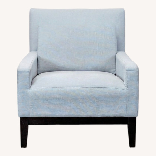 Used West Elm Modern Lounge Chair in Light Blue Fabric for sale on AptDeco