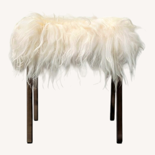 Used CB2 Sheepskin Stool for sale on AptDeco