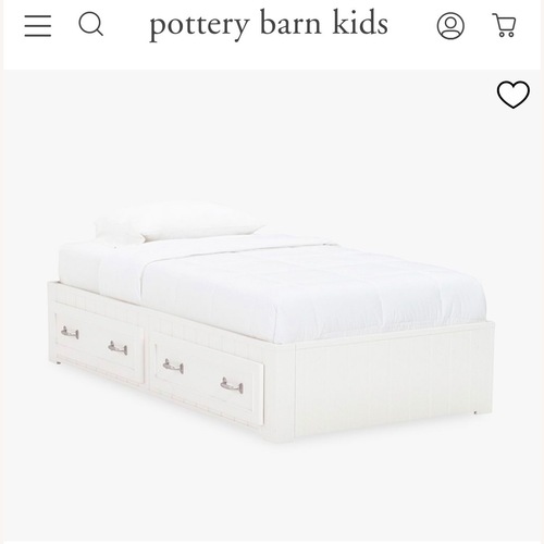 Used Pottery Barn Belden White Twin Storage Bed for sale on AptDeco