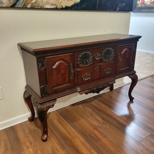 Used Vintage/Antique Finds Dark Brown Wood Sideboard for sale on AptDeco