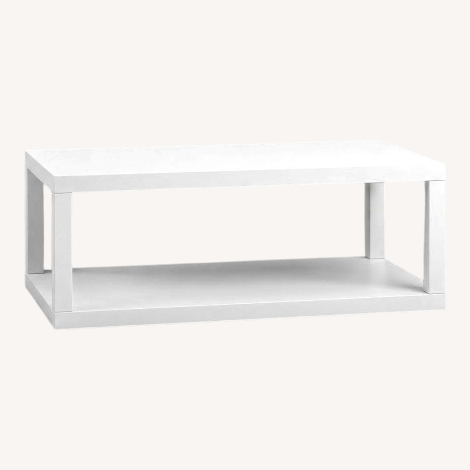 West Elm Parsons White Lacquer Coffee Table - image-0