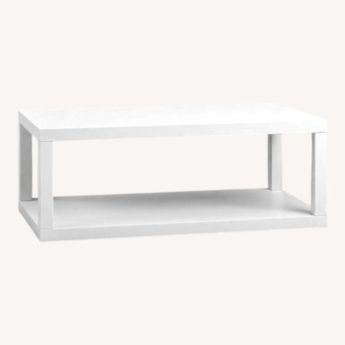 Used West Elm Parsons White Lacquer Coffee Table for sale on AptDeco