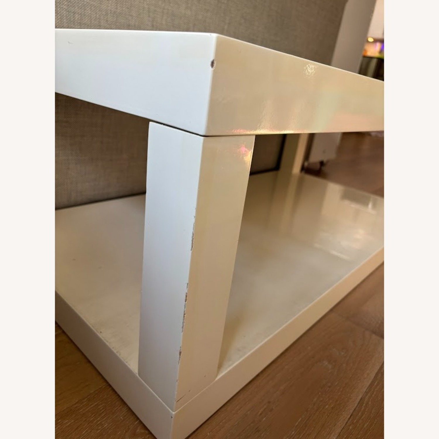 West Elm Parsons White Lacquer Coffee Table - image-3