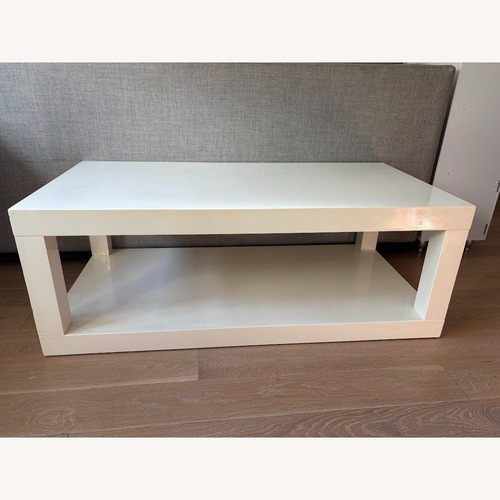 Used West Elm Parsons White Lacquer Coffee Table for sale on AptDeco