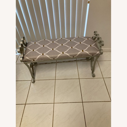 Used Silver Fabric Bench for sale on AptDeco