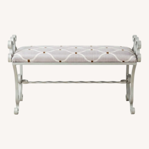 Used Silver Fabric Bench for sale on AptDeco