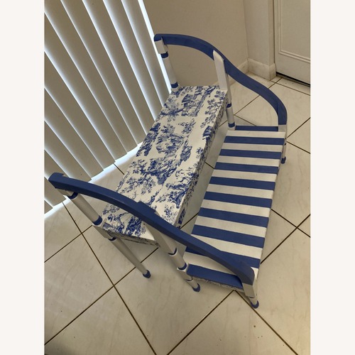 Used Blue Wood Décor-Toile Steps for sale on AptDeco
