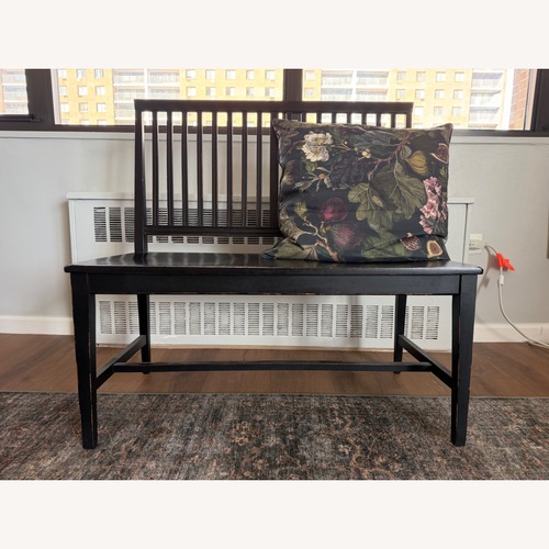 Used Crate & Barrel Black Wood Bench for sale on AptDeco